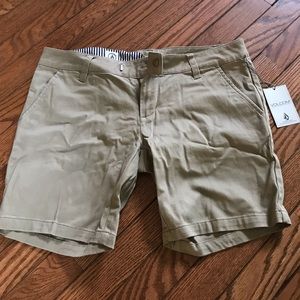 Volcom medium-length khaki shorts